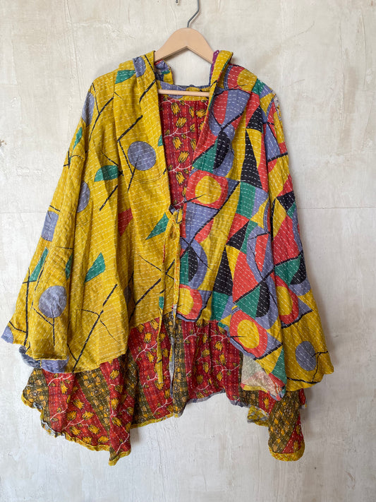 Kantha Hood Poncho KHDK 211