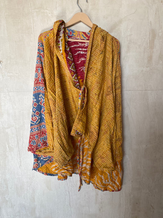 Kantha Hood Poncho KHDK 214