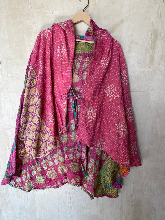 Kantha Hood Poncho KHDK 215