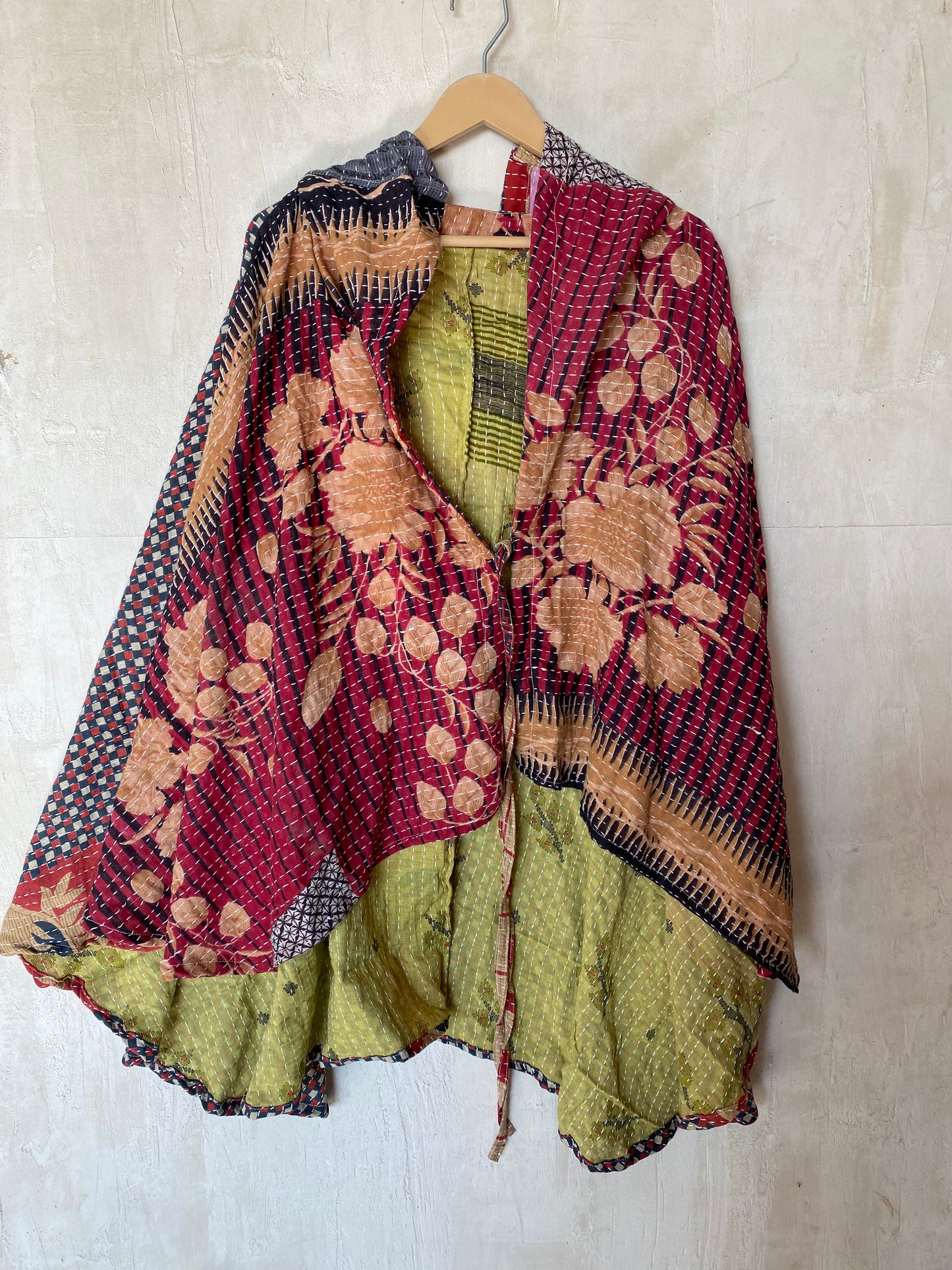 Kantha Hood Poncho KHDK 217