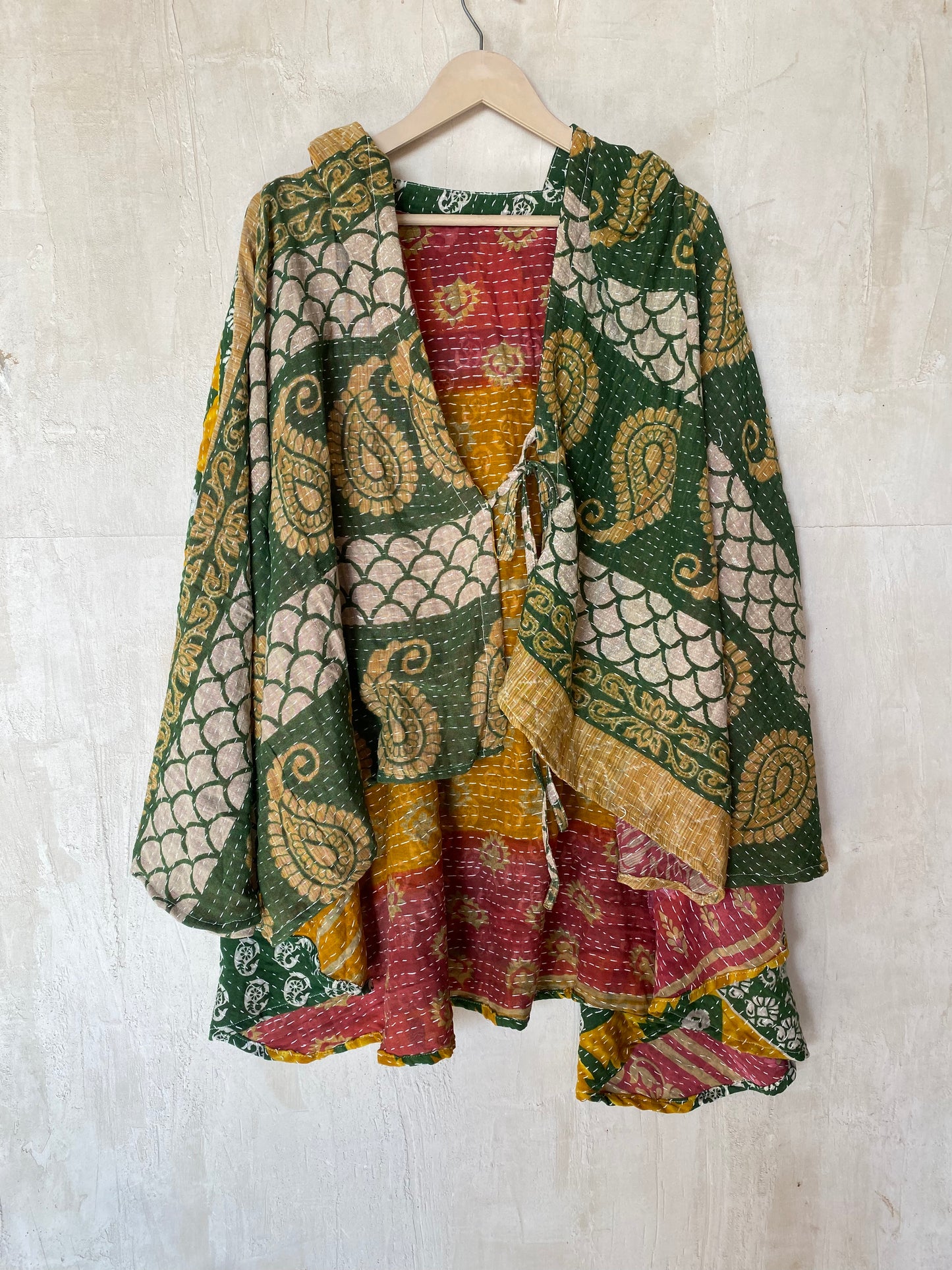 Kantha Hood Poncho KHDK 218