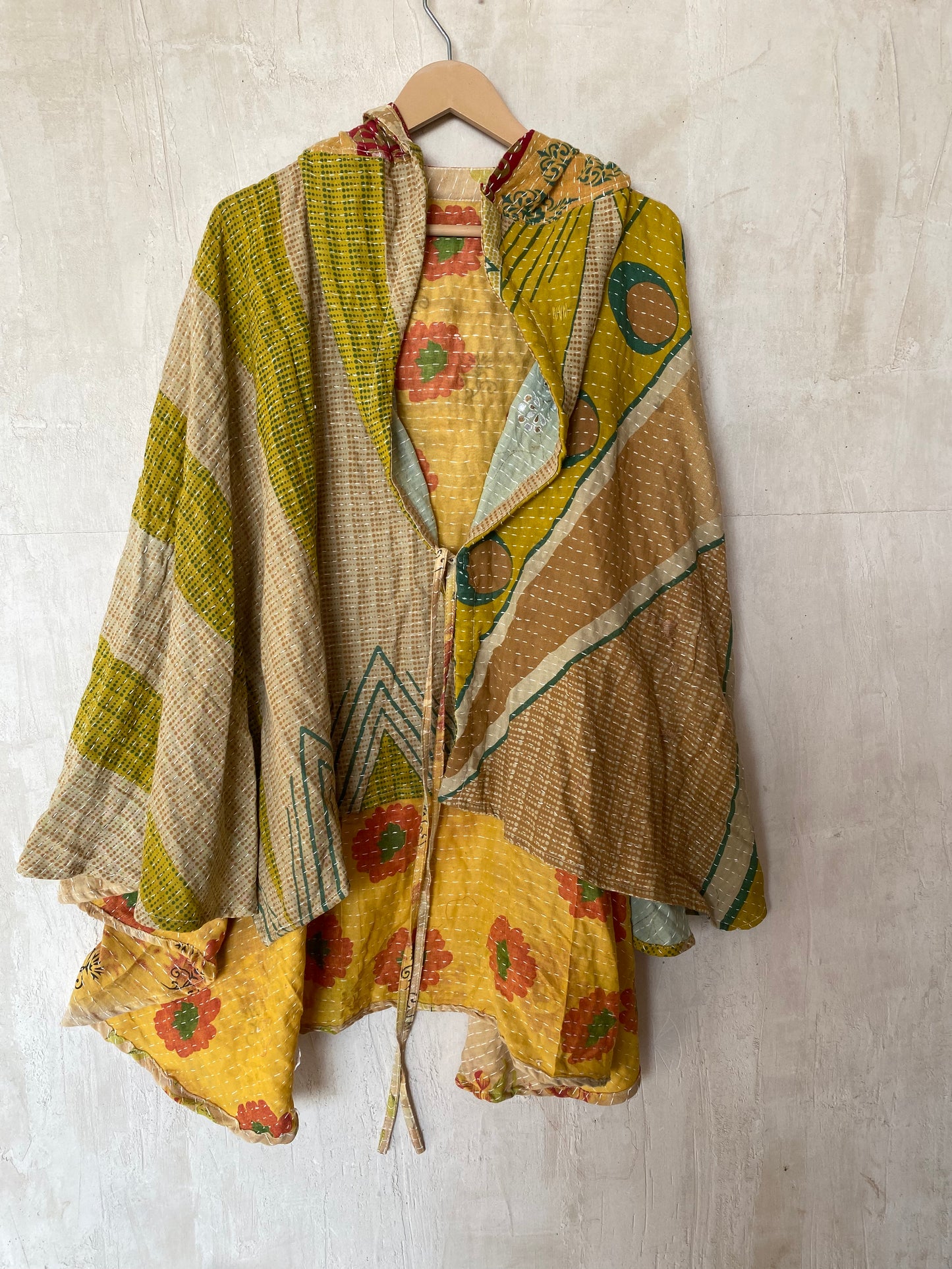 Kantha Hood Poncho KHDK 22