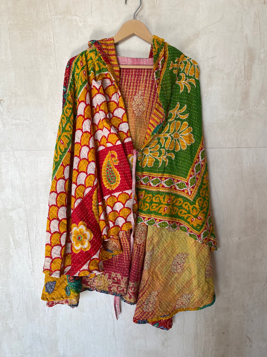 Kantha Hood Poncho KHDK 220