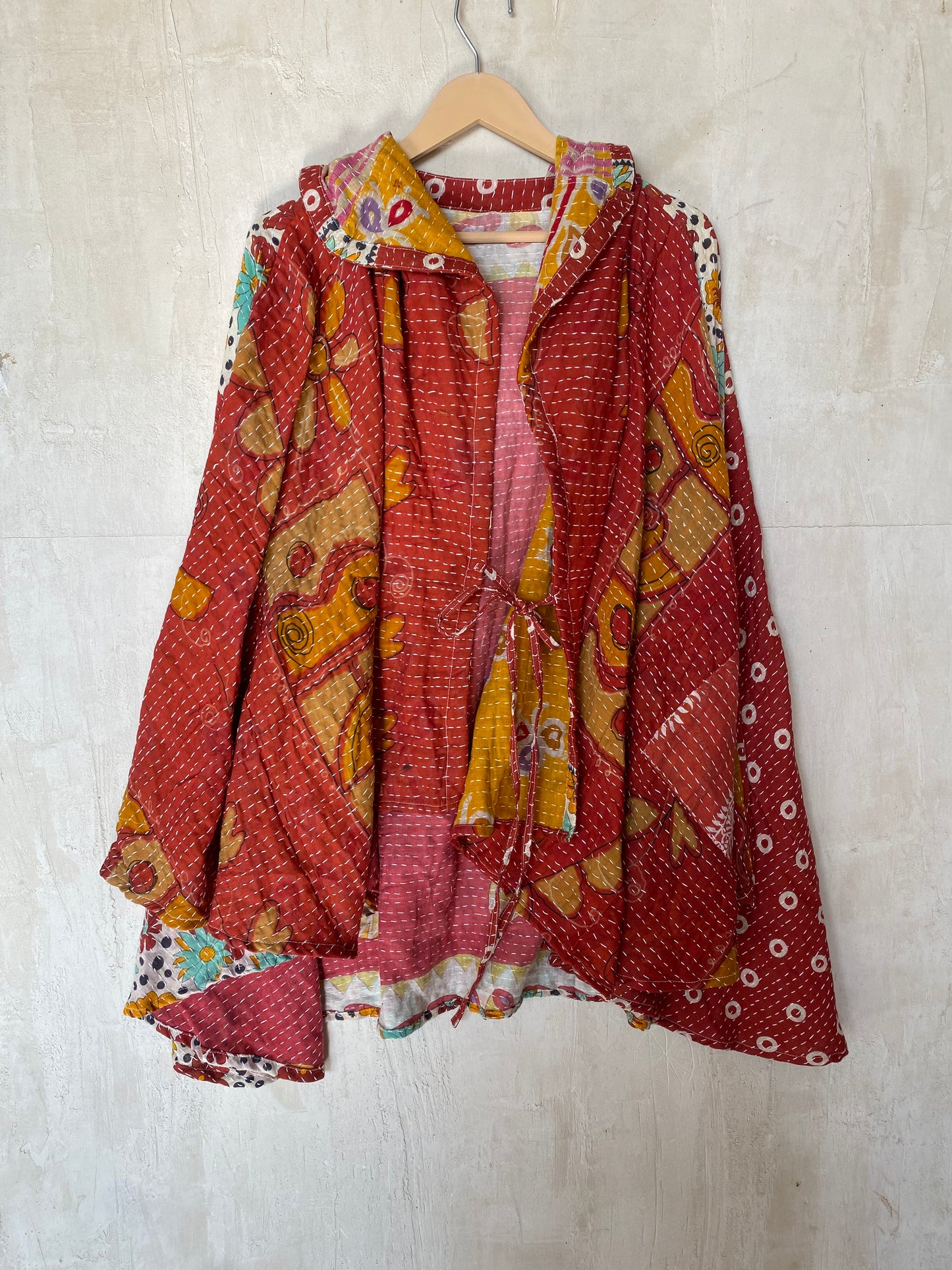 Kantha Hood Poncho KHDK 221