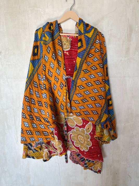 Kantha Hood Poncho KHDK 222