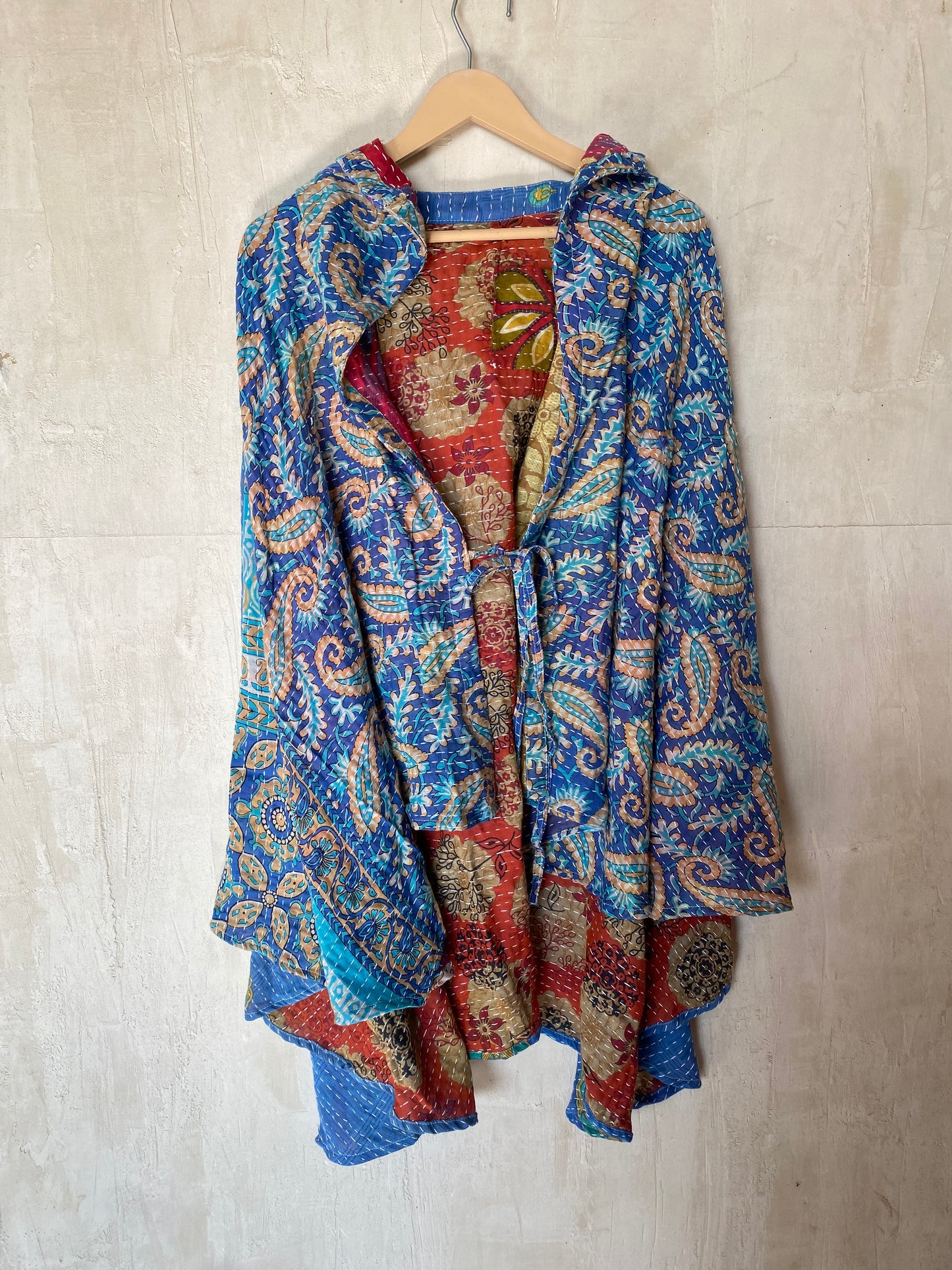 Kantha Hood Poncho KHDK 223