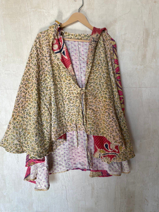 Kantha Hood Poncho KHDK 224