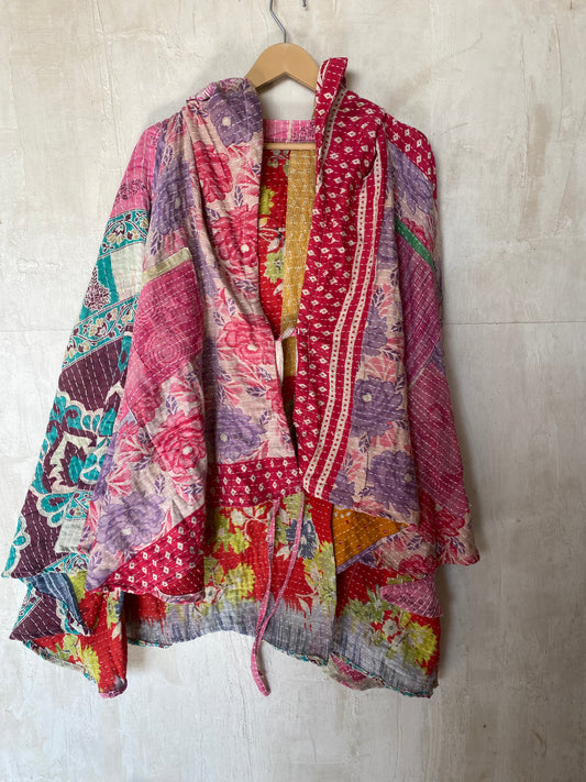 Kantha Hood Poncho KHDK 227