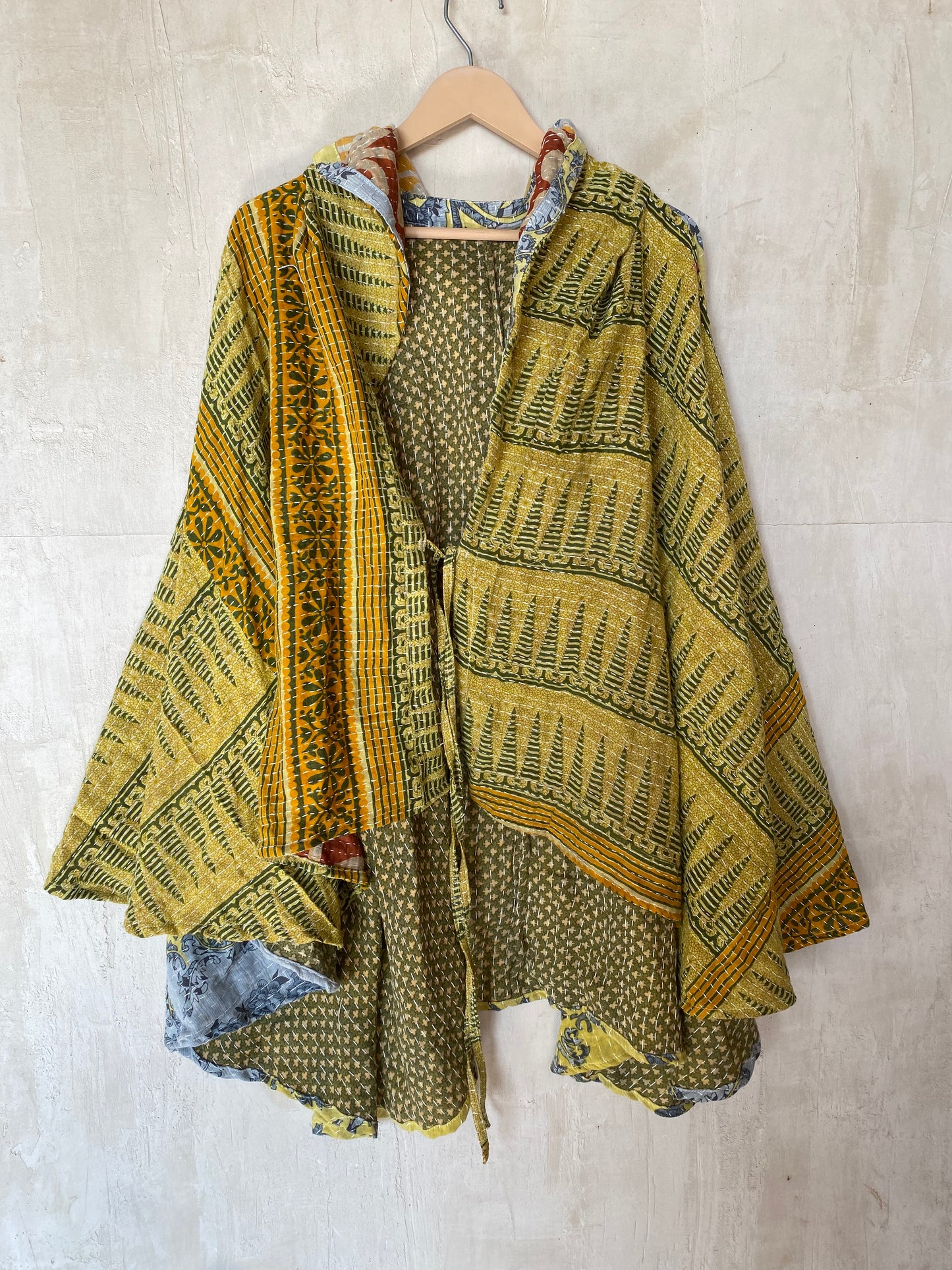 Kantha Hood Poncho KHDK 247