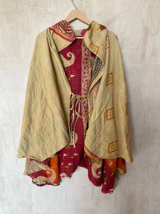 Kantha Hood Poncho KHDK 25