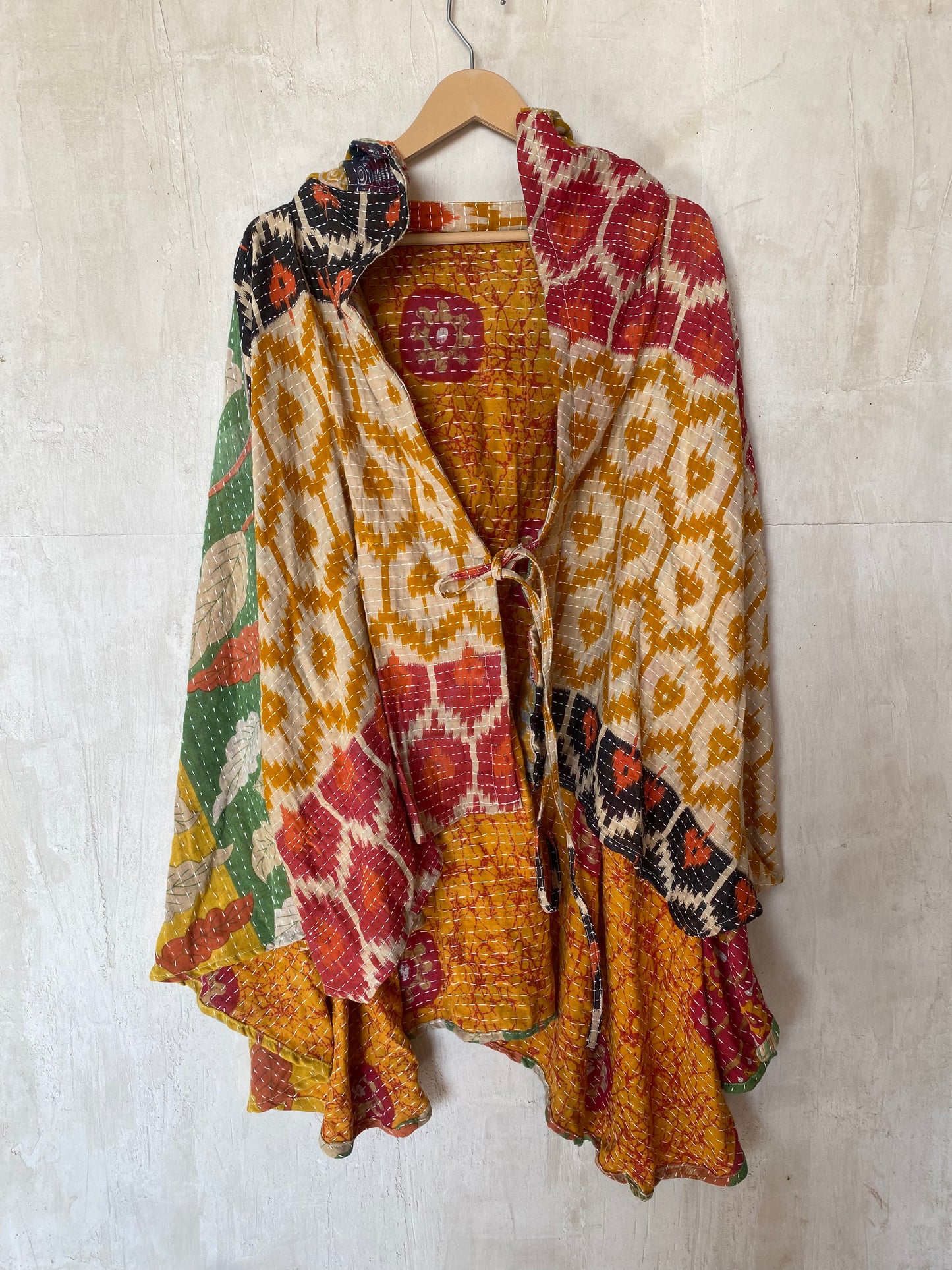 Kantha Hood Poncho KHDK 250