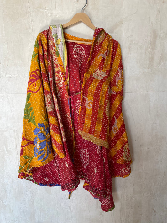 Kantha Hood Poncho KHDK 251