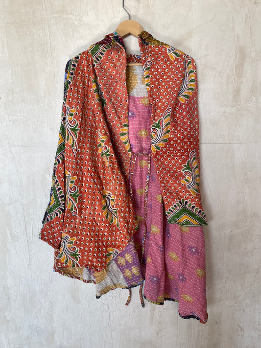 Kantha Hood Poncho KHDK 252