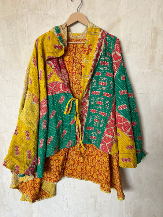 Kantha Hood Poncho KHDK 258