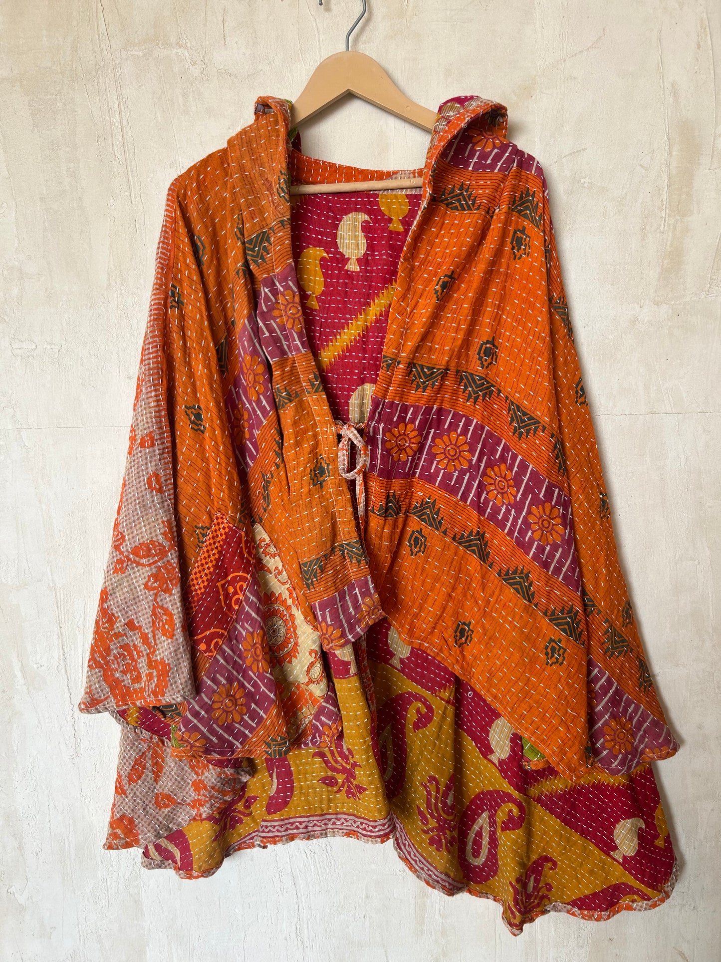 Kantha Hood Poncho KHDK 259