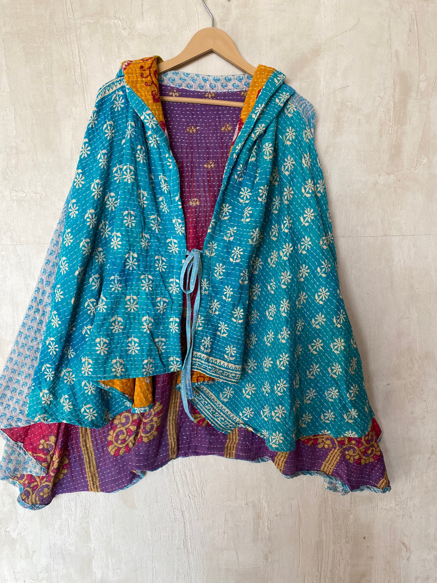 Kantha Hood Poncho KHDK 26