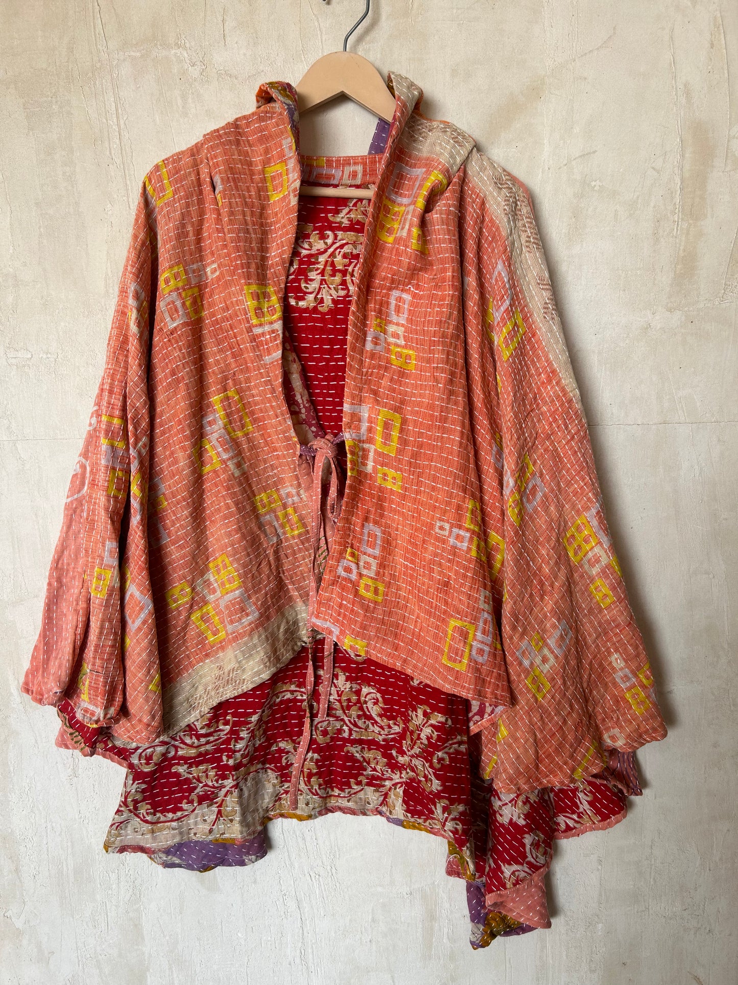 Kantha Hood Poncho KHDK 287