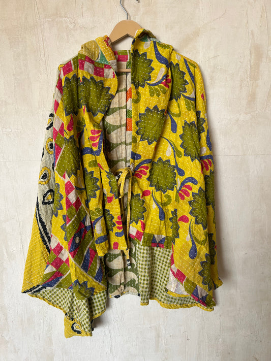 Kantha Hood Poncho KHDK 289