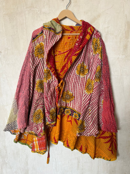 Kantha Hood Poncho KHDK 300