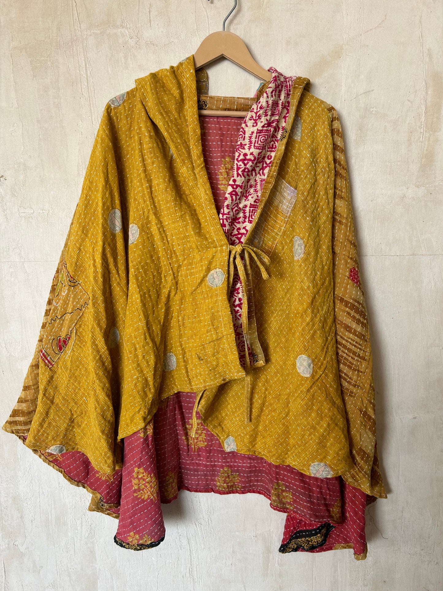 Kantha Hood Poncho KHDK 302