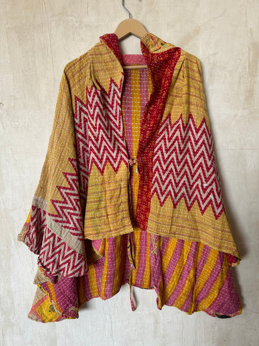 Kantha Hood Poncho KHDK 303