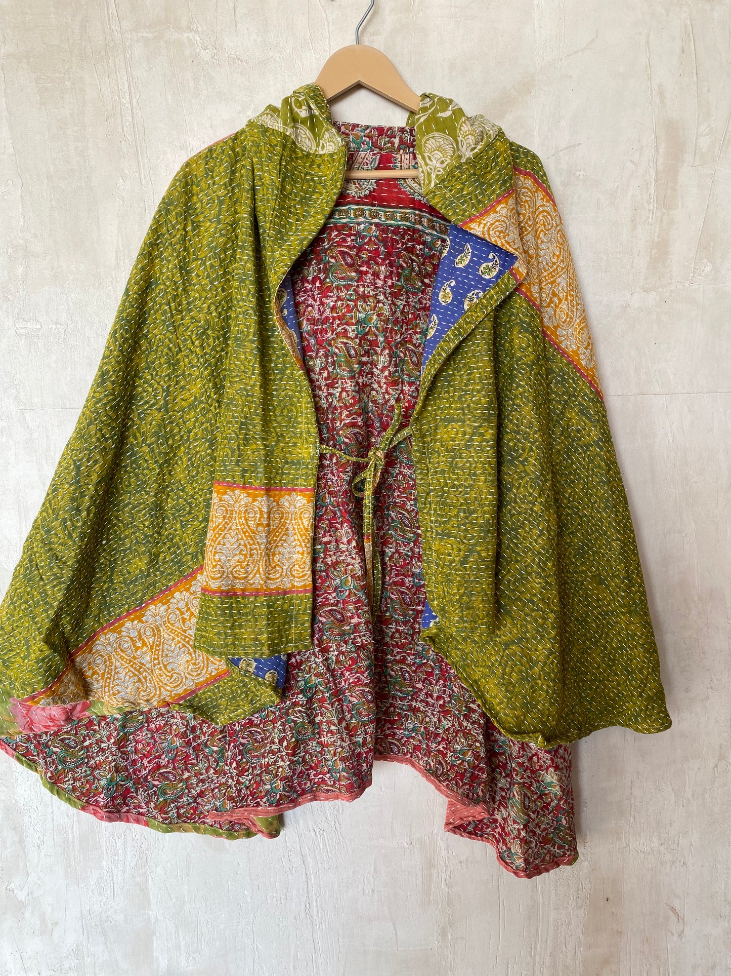 Kantha Hood Poncho KHDK 31