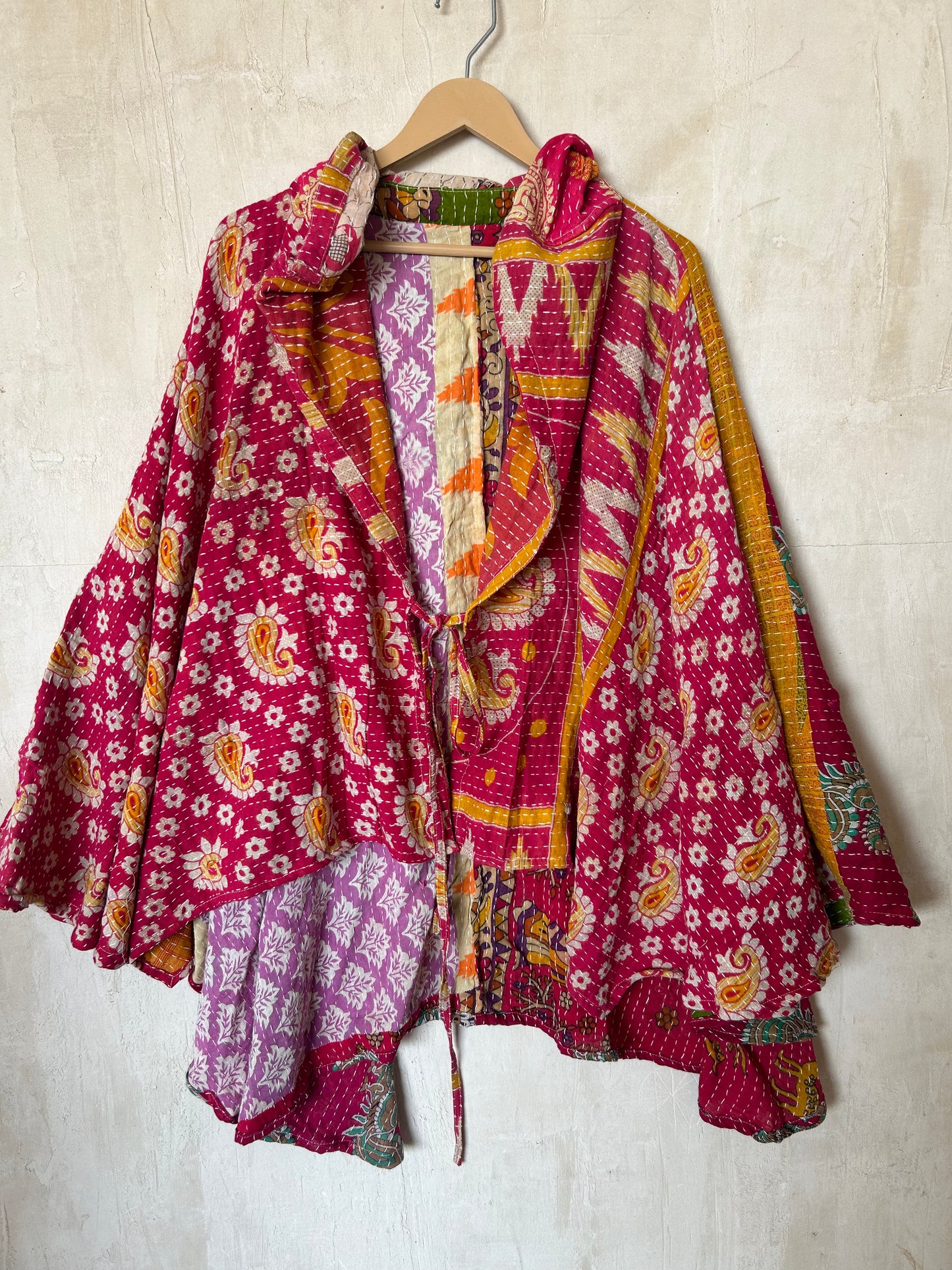 Kantha Hood Poncho KHDK 316