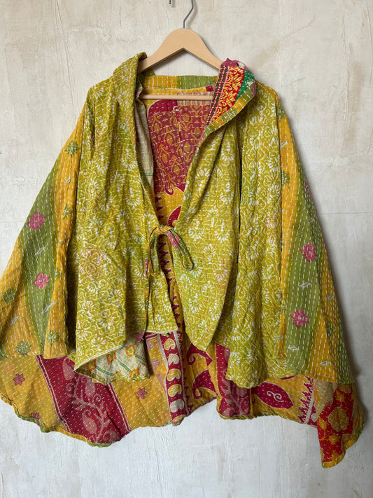 Kantha Hood Poncho KHDK 317