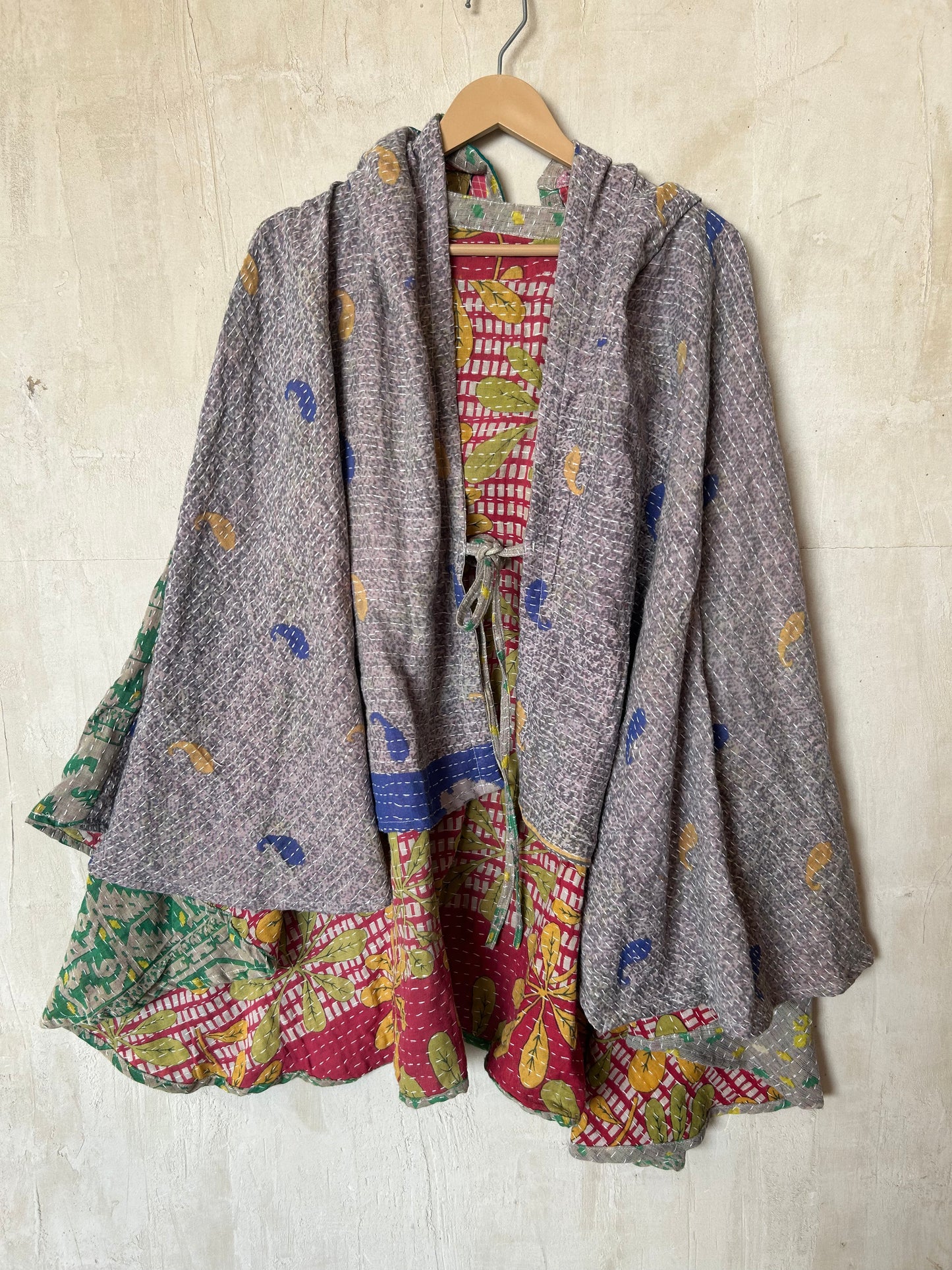 Kantha Hood Poncho KHDK 324