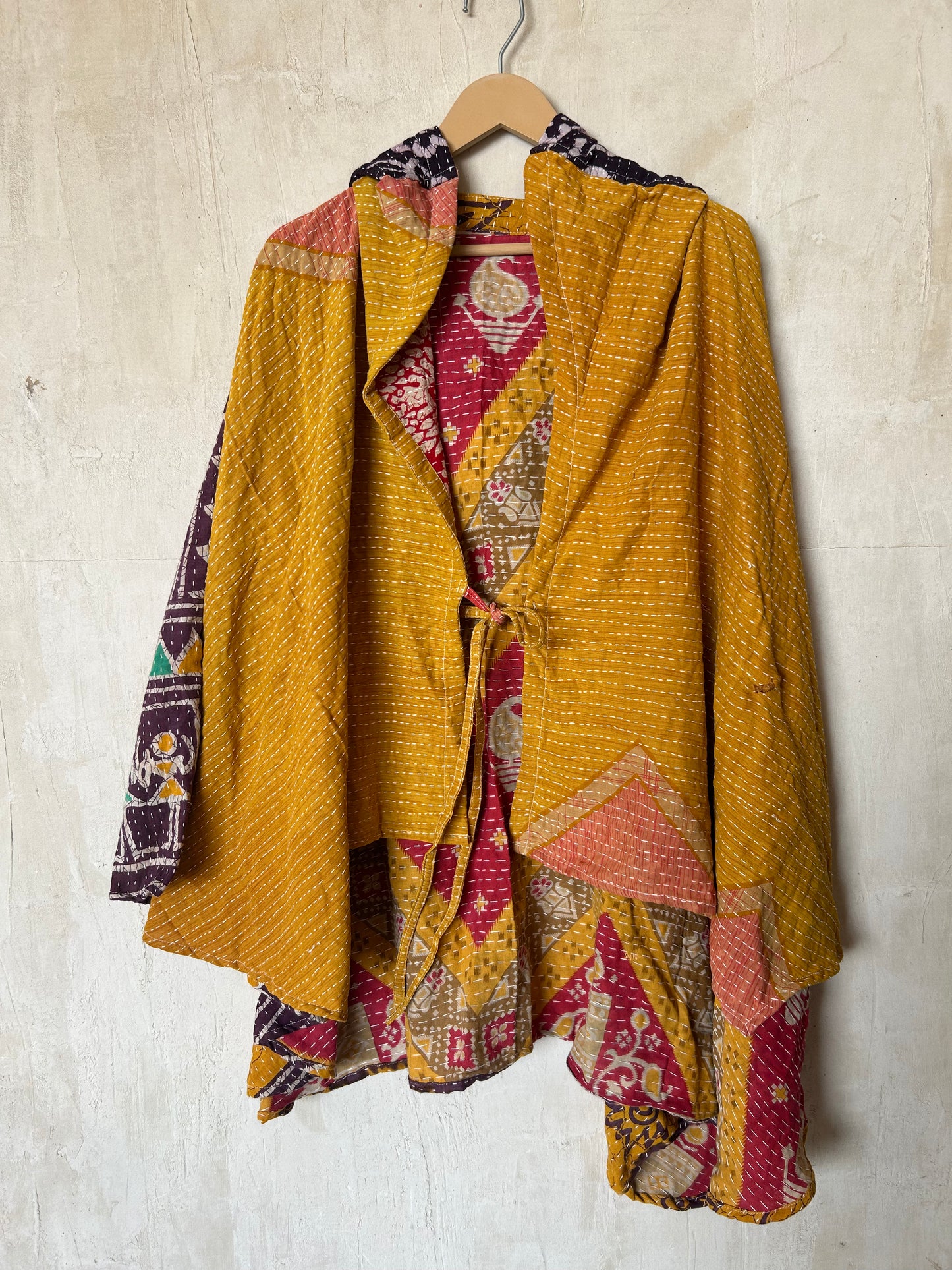 Kantha Hood Poncho KHDK 326