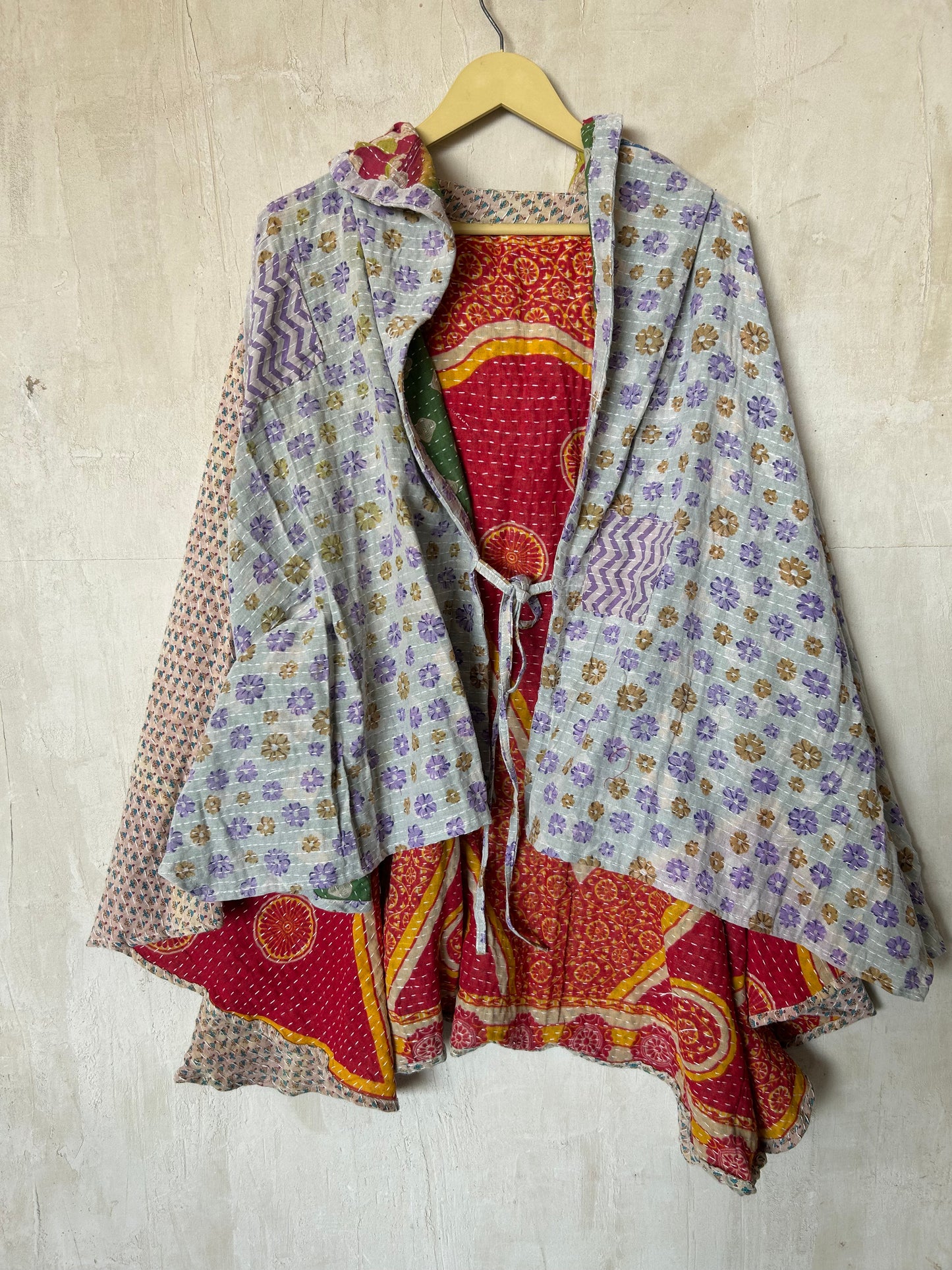 Kantha Hood Poncho KHDK 330