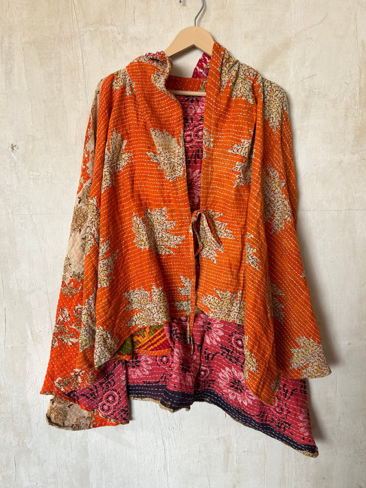 Kantha Hood Poncho KHDK 339