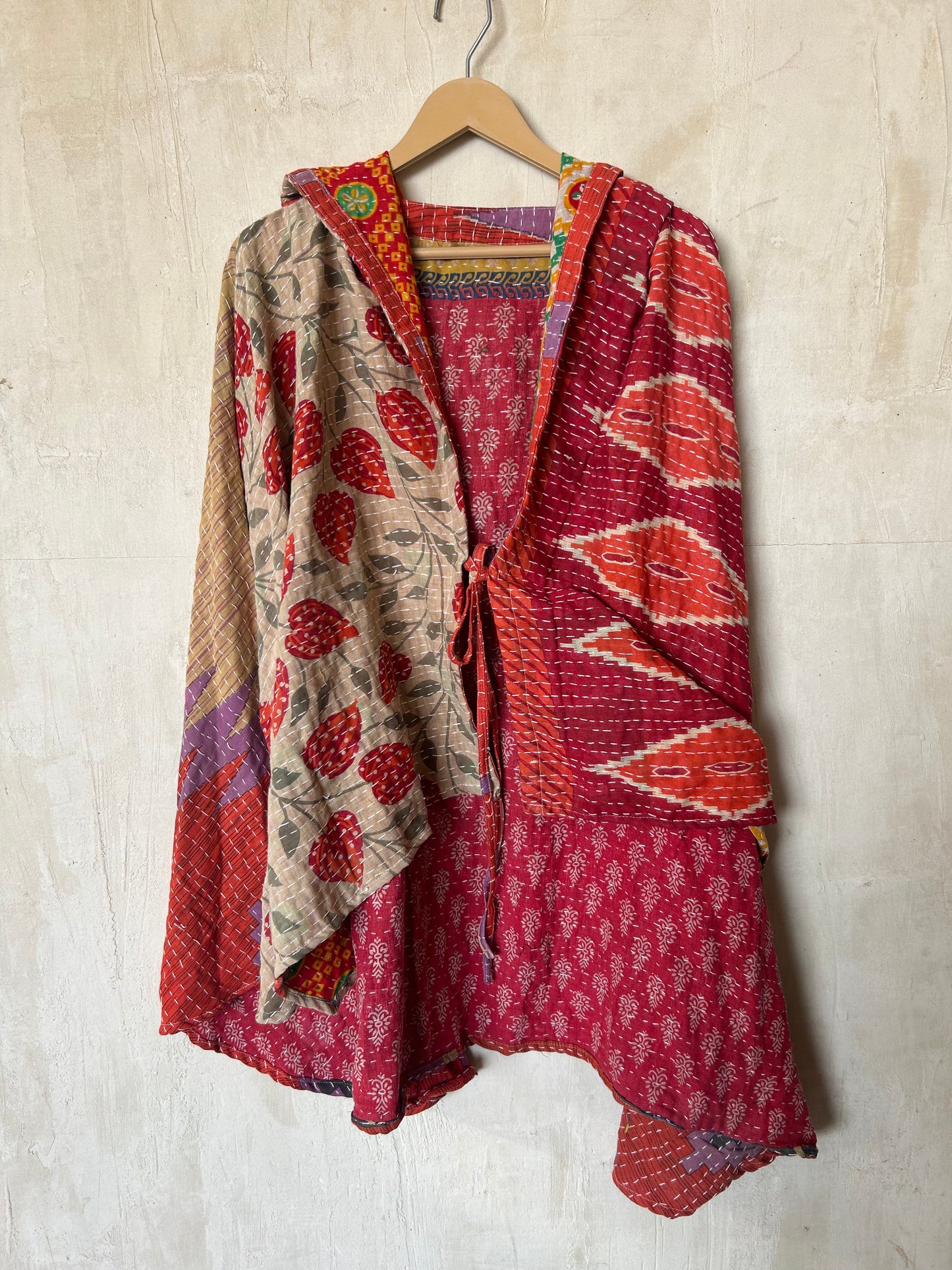 Kantha Hood Poncho KHDK 373