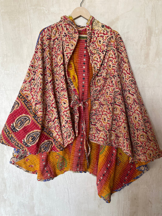 Kantha Hood Poncho KHDK 42