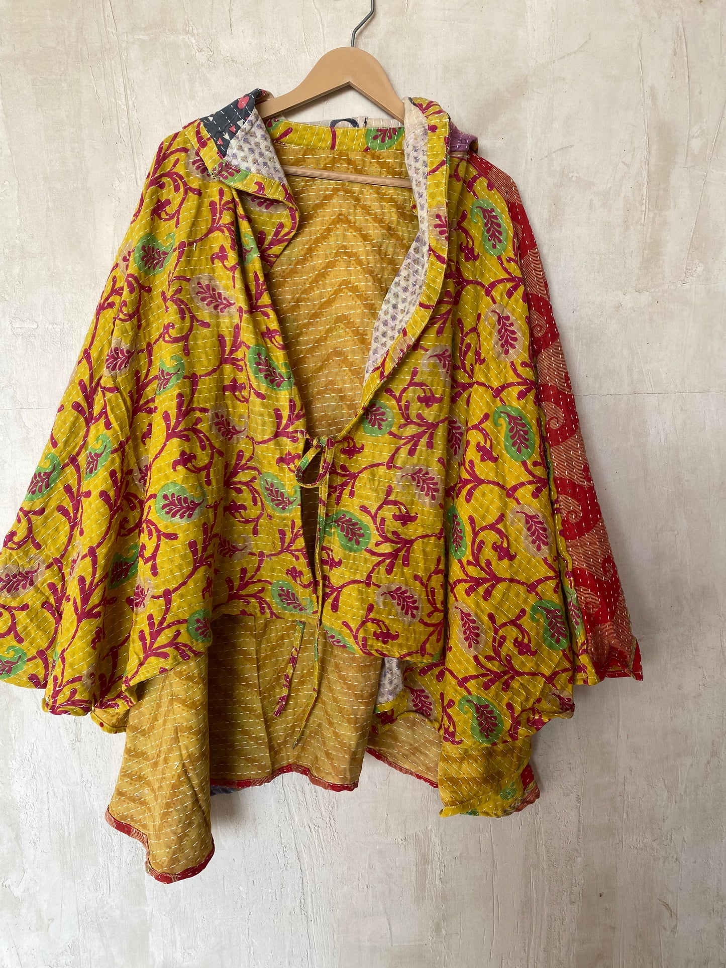 Kantha Hood Poncho KHDK 05