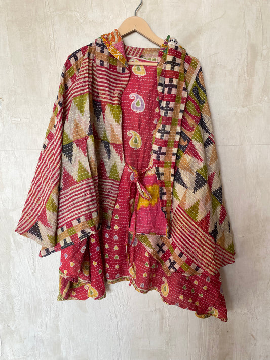 Kantha Hood Poncho KHDK 51