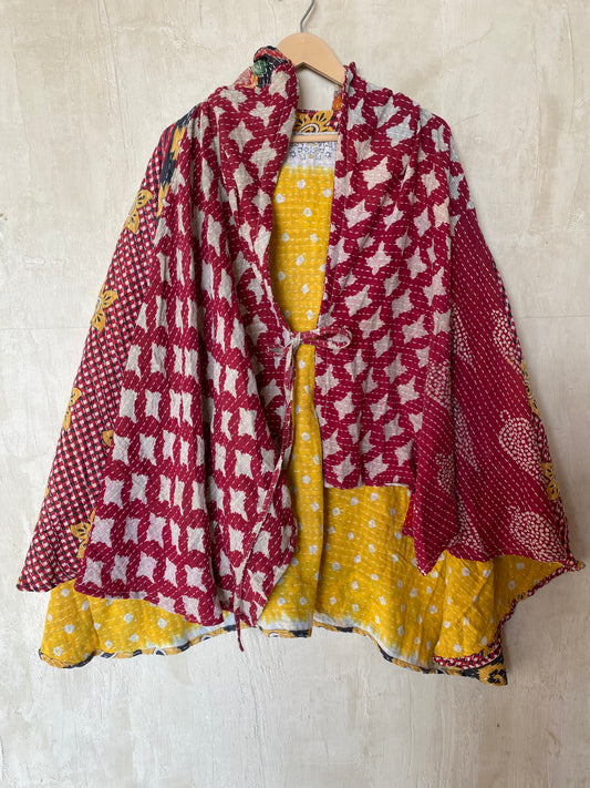 Kantha Hood Poncho KHDK 53