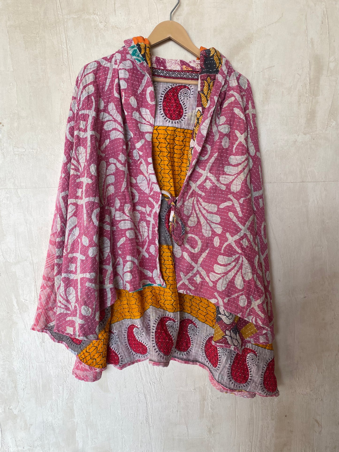 Kantha Hood Poncho KHDK 55