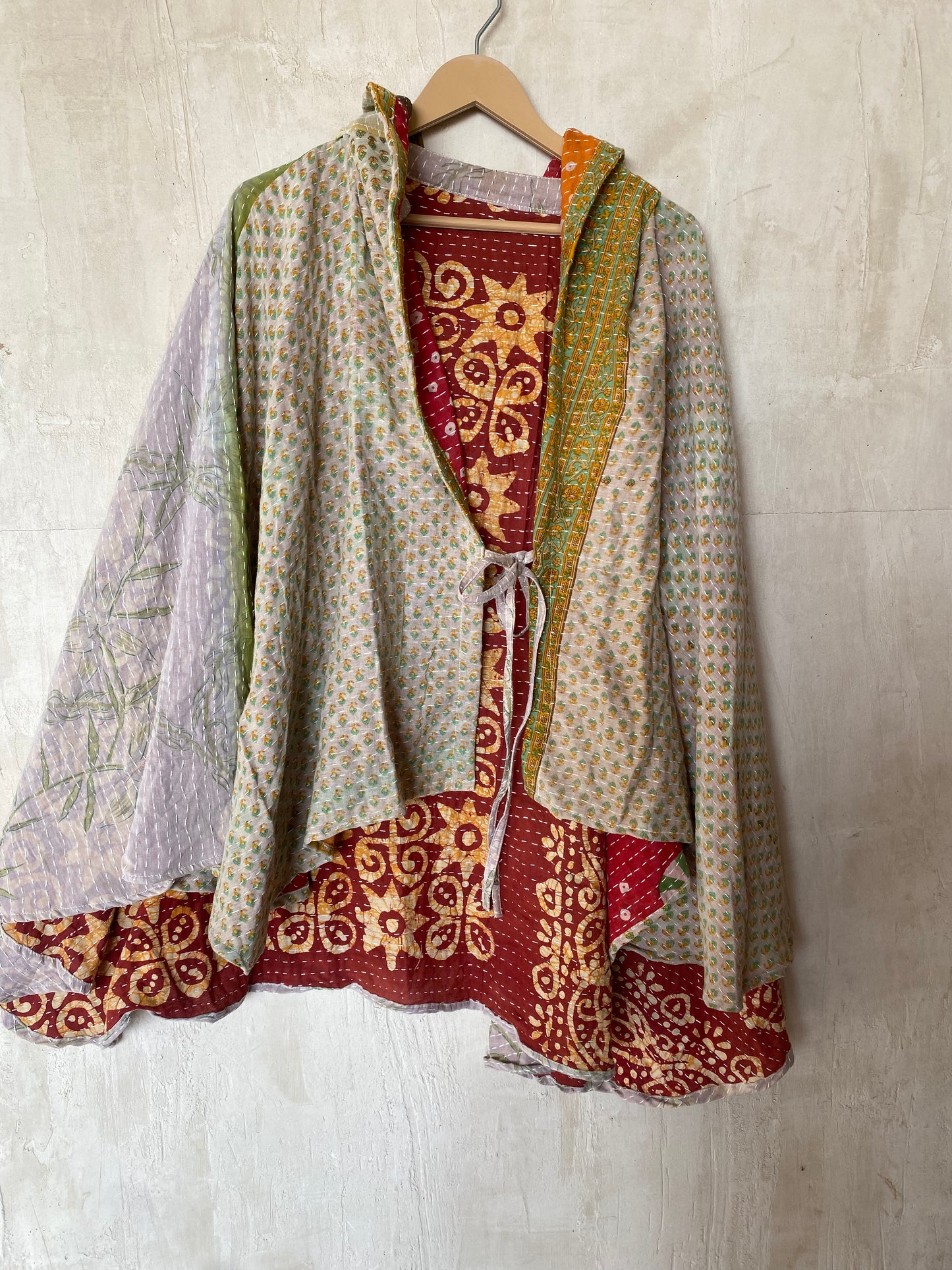 Kantha Hood Poncho KHDK 57