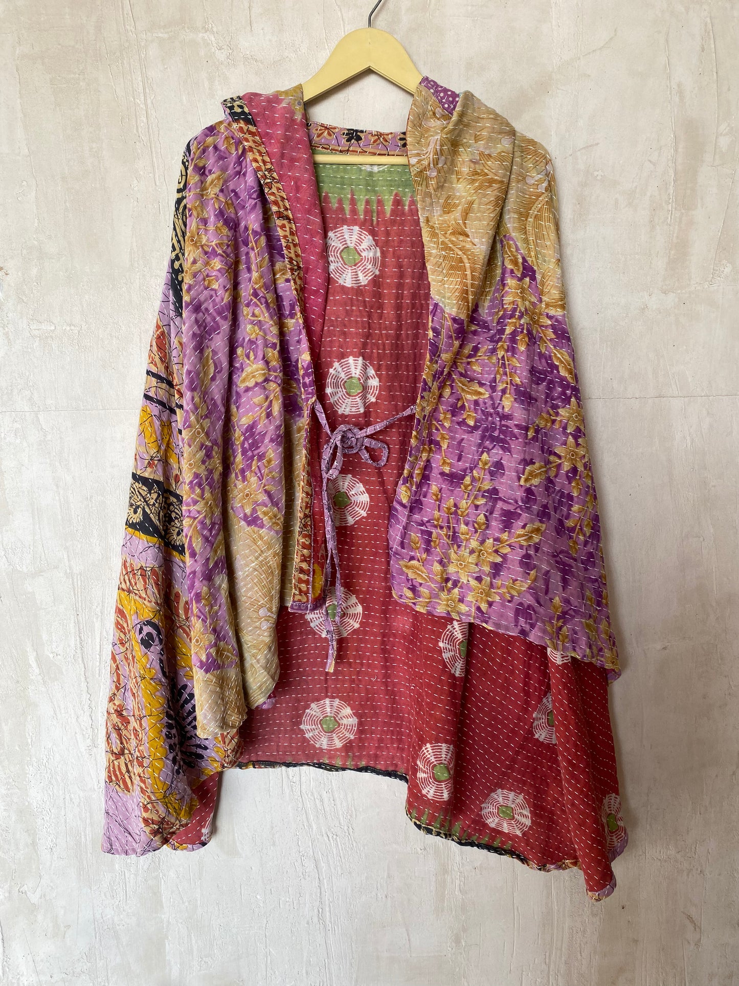 Kantha Hood Poncho KHDK 58