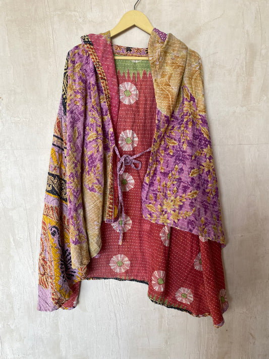 Kantha Hood Poncho KHDK 58