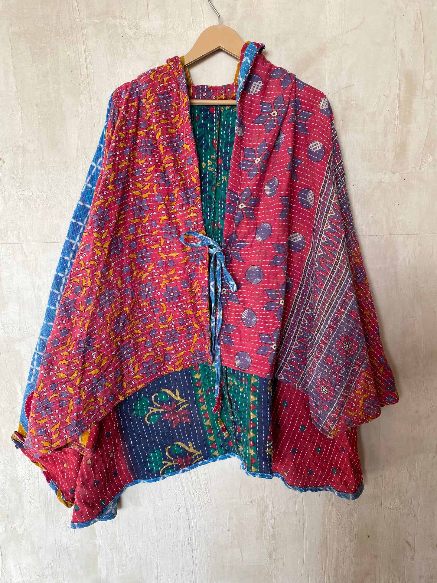 Kantha Hood Poncho KHDK 59