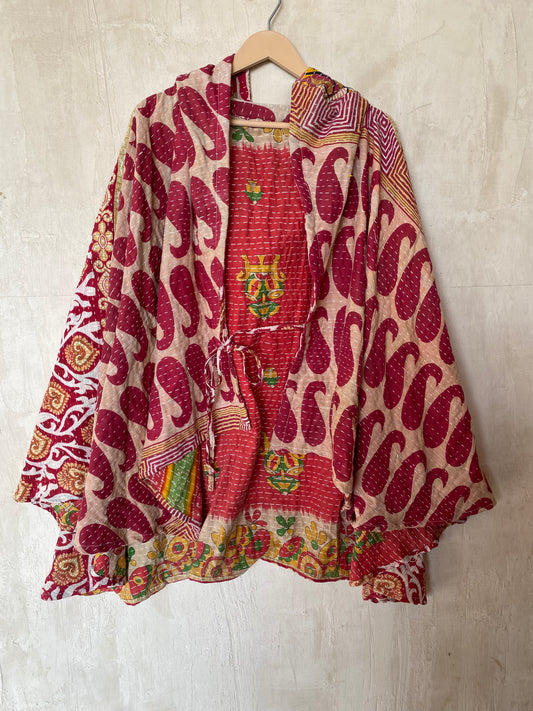 Kantha Hood Poncho KHDK 60