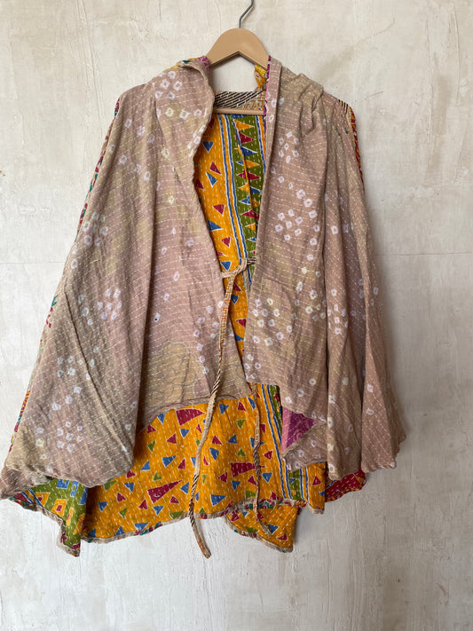 Kantha Hood Poncho KHDK 63