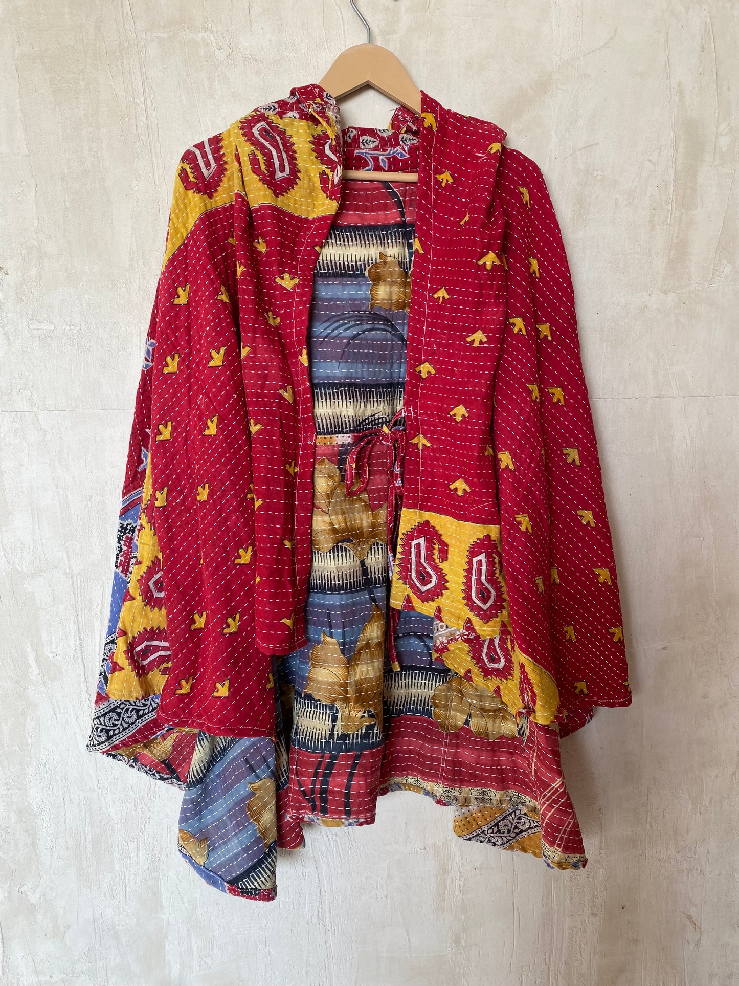 Kantha Hood Poncho KHDK 65