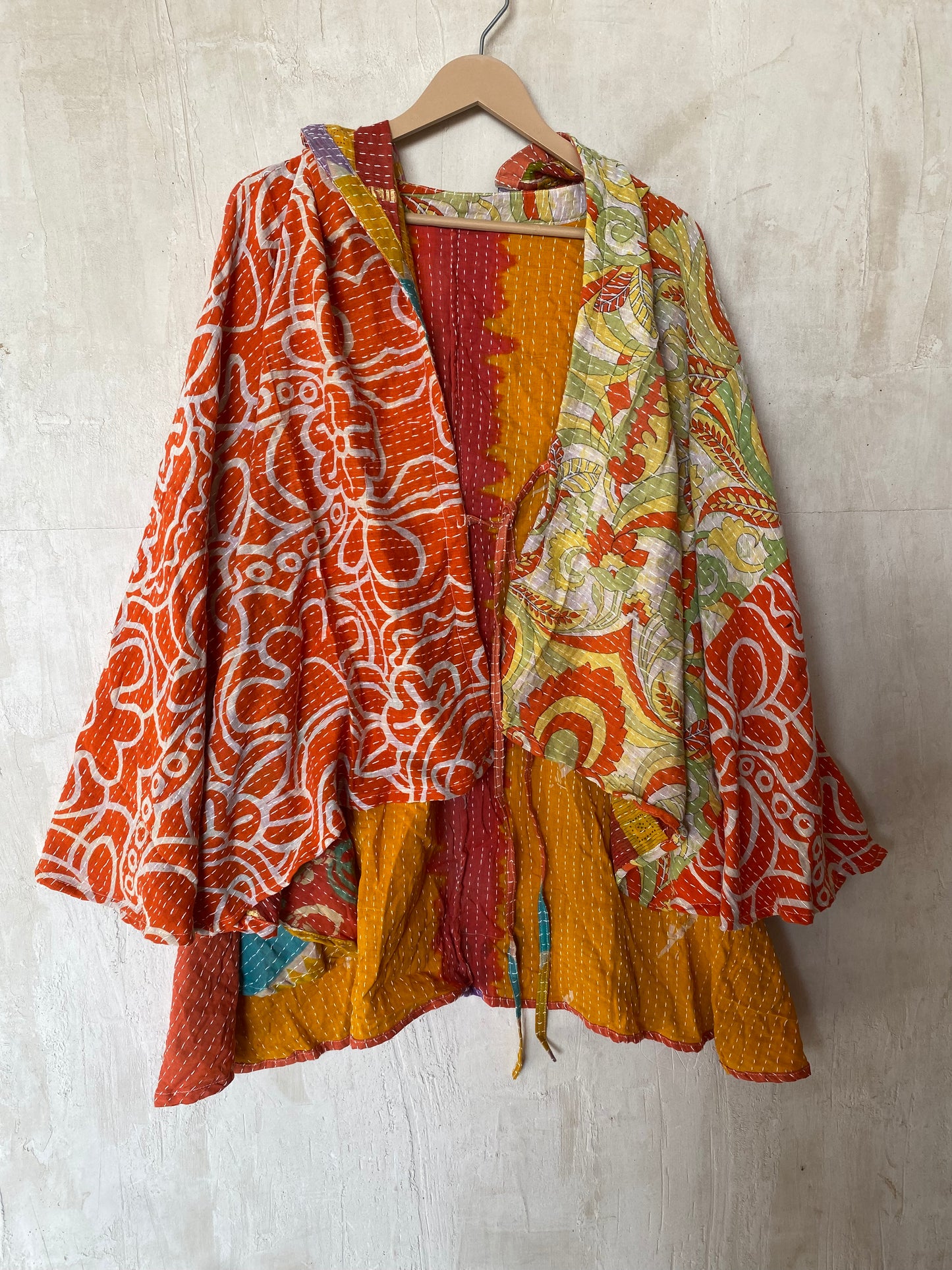 Kantha Hood Poncho KHDK 69