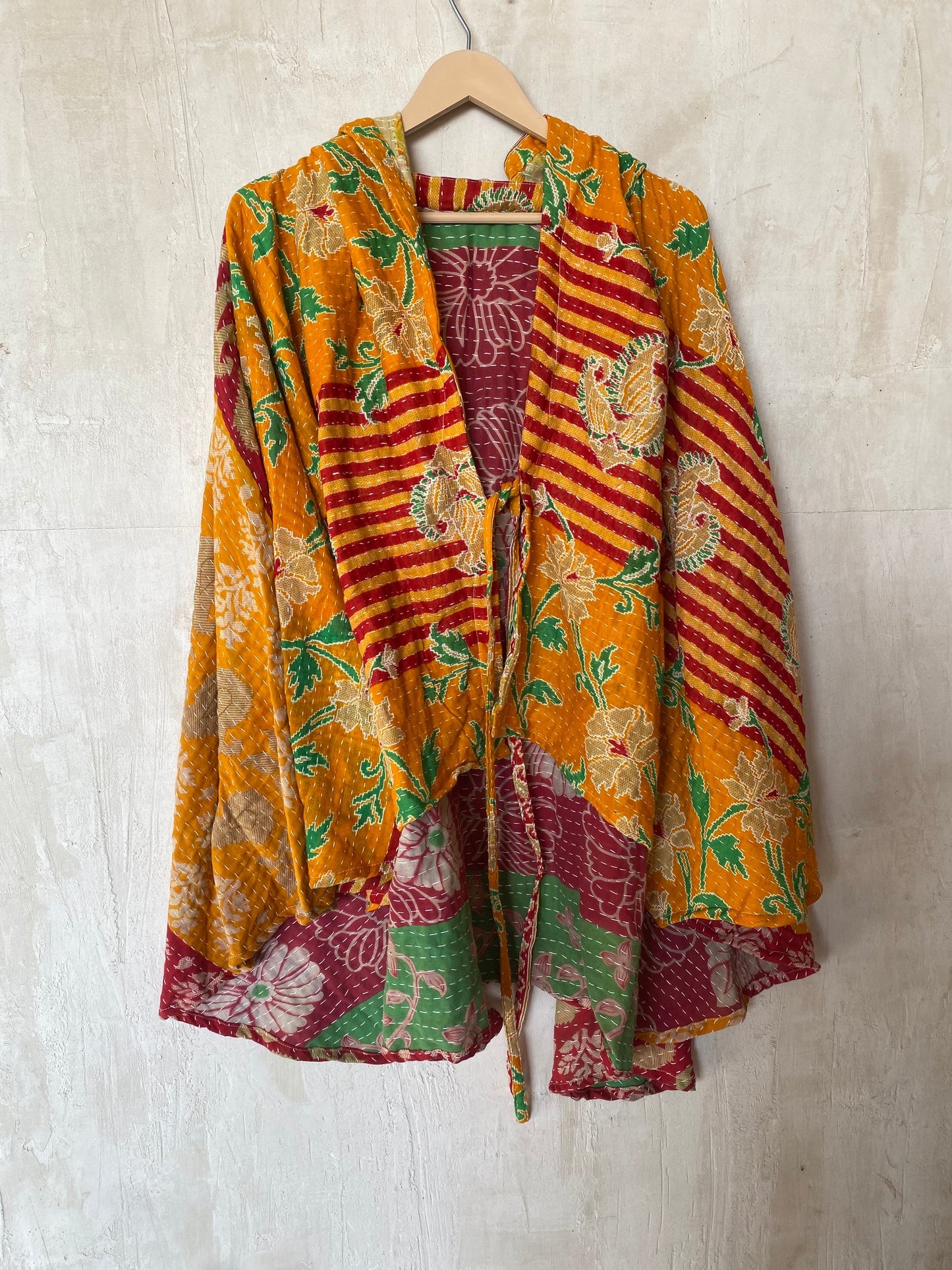 Kantha Hood Poncho KHDK 70