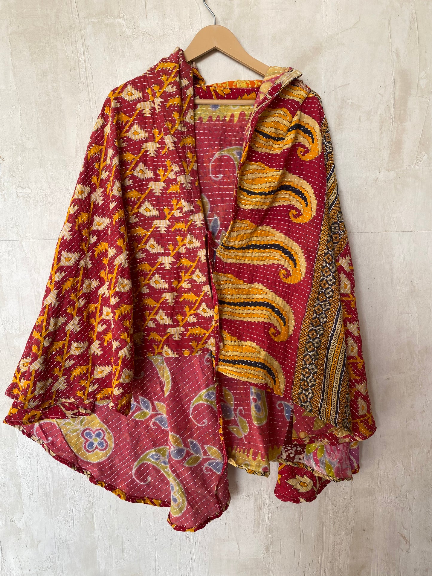 Kantha Hood Poncho KHDK 72