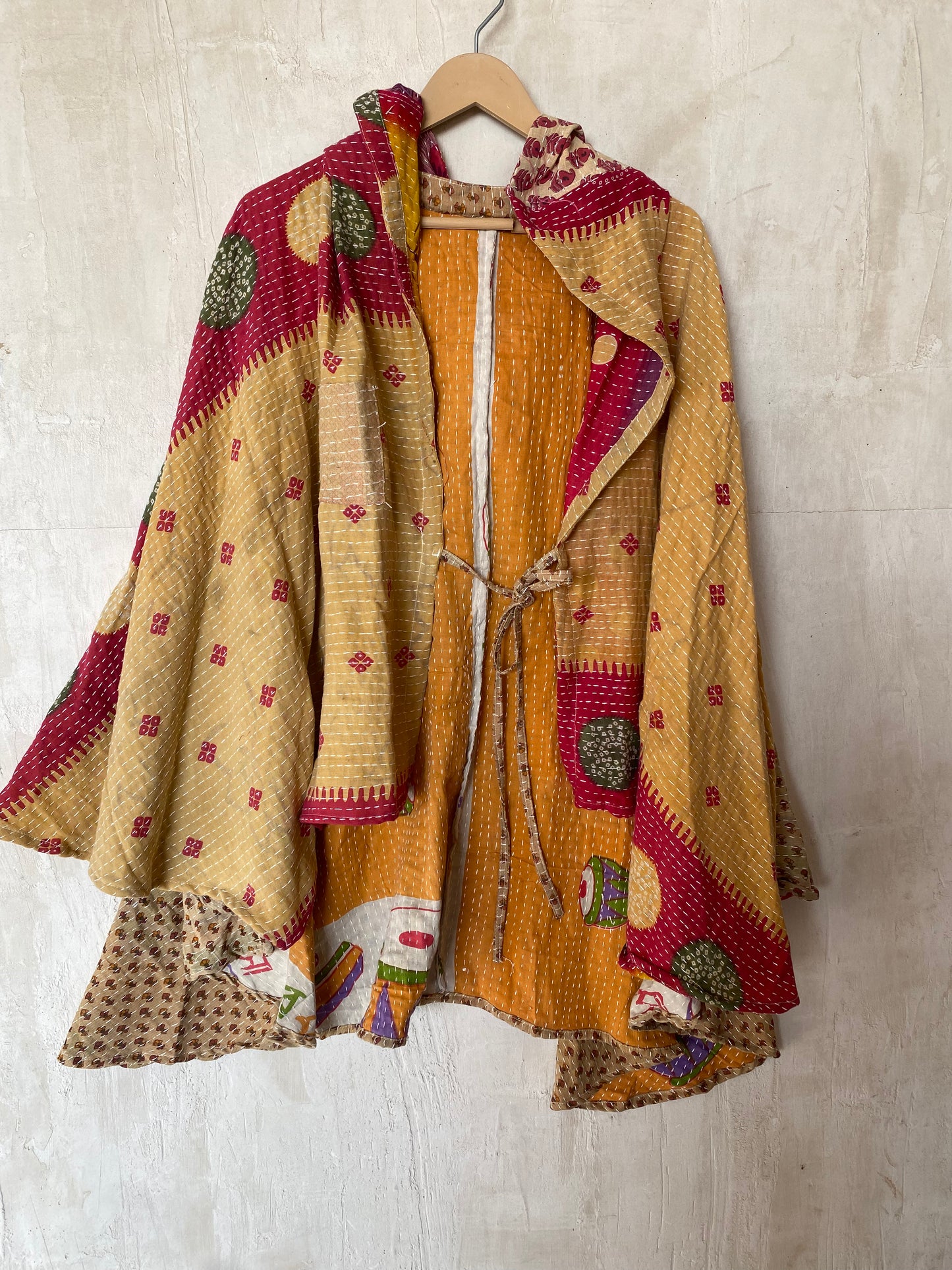 Kantha Hood Poncho KHDK 73