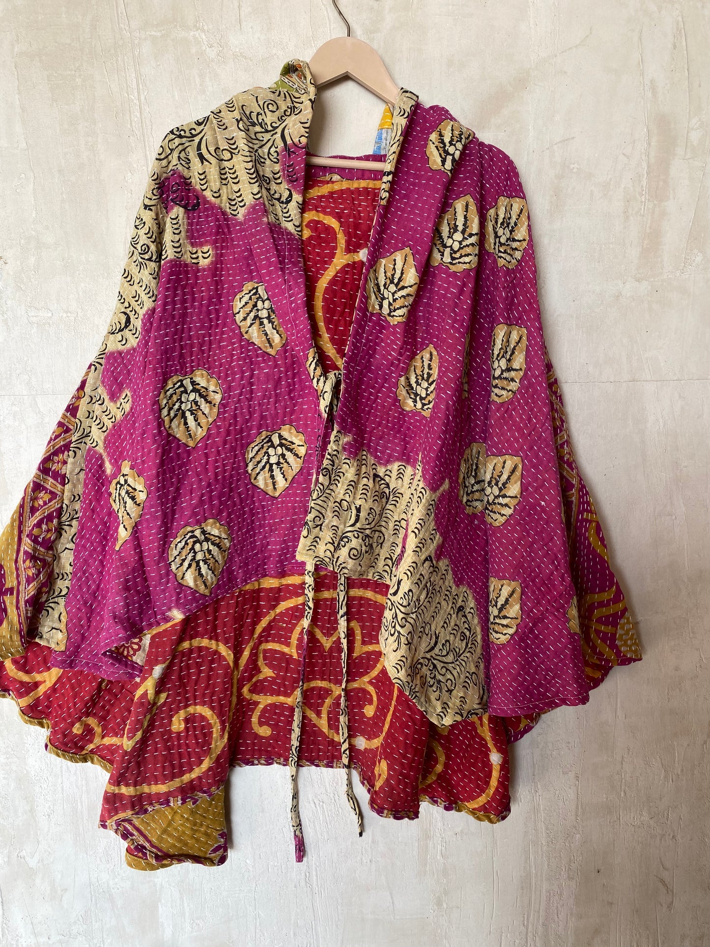 Kantha Hood Poncho KHDK 74